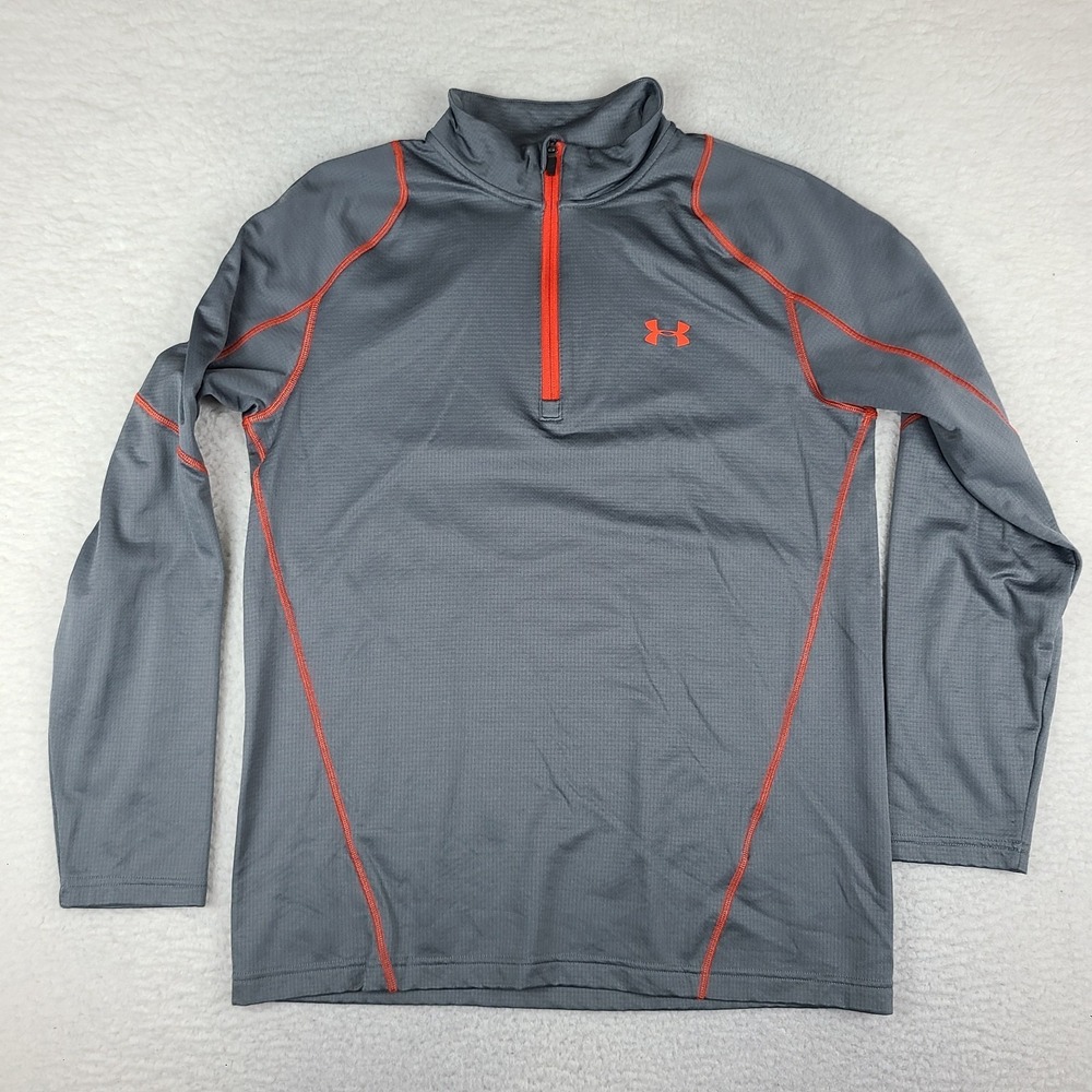Under‎ Armour Sweater Mens XL Gray Fitted Coldgear Performance Sweatshirt Golf *